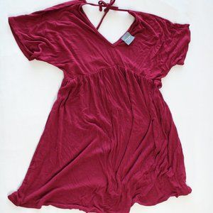 Maroon A Line Summer Dress